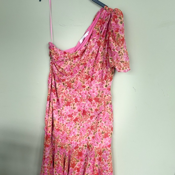 Astr Pink One Shoulder Sundress for Wedding Guest - Picture 2 of 6